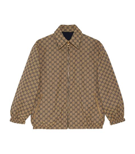 mens gucci reversible jacket|gucci gg print jacket men's.